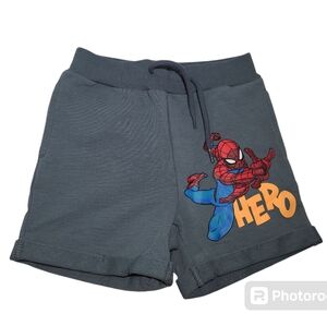 Name It Toddler Spiderman Hero Gray Drawstring Sweat Shorts Size 2Y New